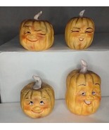 Allyson Nagel Pumpkins anthropomorphic 1995 Halloween fall 4 Pc resin fi... - £35.13 GBP