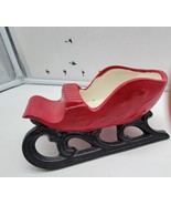 Small HOLLAND MOLD Sleigh Sled VINTAGE CHRISTMAS  CERAMIC Holiday Decor - $14.95