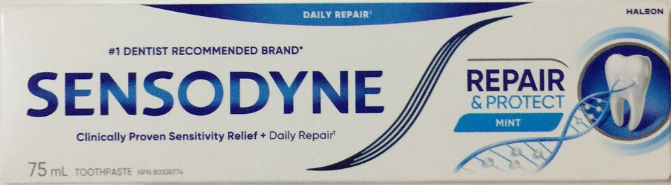 1x Sensodyne with Novamin Repair & Protect Mint Daily Toothpaste 75ml (Canadian) - $16.19