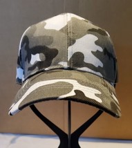 Navy Camouflaged Gray/White  Baseball Cap Hook &amp; Loop Adjustable One Size - £16.09 GBP