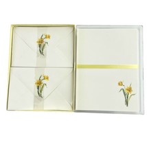 American Greetings Stationery Set Yellow Daffodil Set of 16 Sheets and Envs 1981 - $19.24