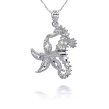 925 Sterling Silver Seahorse Pendant Necklace - £19.08 GBP+