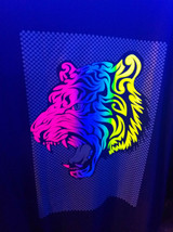 TIGER Glow in the Dark Blacklight colorful T-shirt clothing Tee Top Animal Decor - £14.23 GBP+