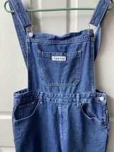 Fashion Jeans Blue Denim Womens Size Large Wide Leg Baggy Bib Overalls Med Wash - £27.78 GBP