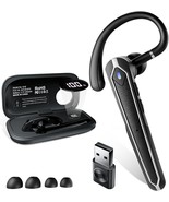Bluetooth Headset V5.4, Wireless Earpiece with USB Dongle and Black  - $39.92 CAD