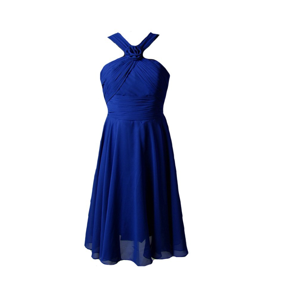 Kivary Women's Short Floral Knee Length Prom Bridesmaid Dress with Straps Royal