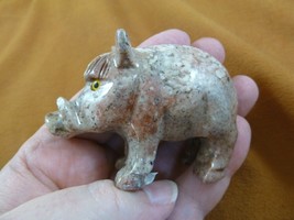 (Y-WAR-401) gray red Warthog wart hog carving gem stone gemstone SOAPSTO... - £16.77 GBP