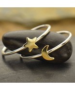 Artisan Sterling Silver Ring Set Tiny Bronze Celestial Moon and Star Sz 9 - €25,51 EUR Artisan Sterling Silver Ring Set Tiny Bronze Celestial Moon and Star Sz 9 - €25,51 EUR