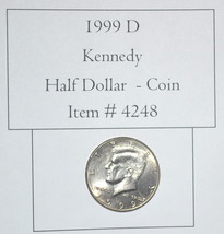 1999 D, Kennedy Half Dollar, # 4248, half dollar coin, vintage coins, rare coins - £10.75 GBP