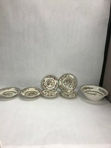 LOT 7 pcs. Vintage Indian Tree  plates bowl saucer greek key Johnson Bros. - £29.27 GBP