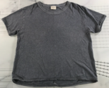 Wrap London T Shirt Womens 12 Heather Grey Back Seam Cotton Hemp Blend C... - $24.74