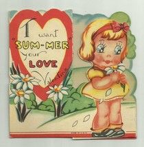 Vintage 1940&#39;s Die-Cut Valentine Day Greeting Card - £4.74 GBP