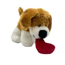 Dan Dee Collectors Choice Plush Small Brown and White Puppy Dog with Red Heart - £9.72 GBP