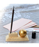 Luxury Wooden Pen Holder – Golden Globe - Unique Gift for men travellers - $36.83 CAD