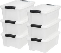 Bin Organizing Container With Sturdy Lid And Secure Latching, Pearl And Black - £34.35 GBP