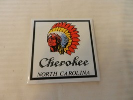 Cherokee, North Carolina Ceramic Tile or Trivet With Chief Head Logo - $30.00