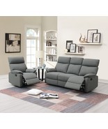 Wem Modern Gray Burlap Fabric Reclining Sofa and Single Recliner - $1,288.00