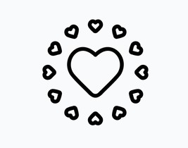 Round Hearts Icon sticker instant download svg,png,psd,eps,jpeg - £3.58 GBP