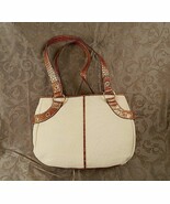 MONDANI NWT Nantucket Off White Canvas Bronze Animal Faux Leather Women&#39;... - $23.96 CAD