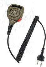 Waterproof Walkie Talkie Shoulder Mic 2 Pin Lapel Micrphone Speaker Handsfree fo - £43.54 GBP