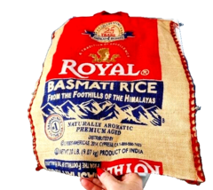 Burlap Rice Handmade Tote Bag Zipper Closing - £15.59 GBP
