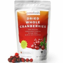 powbab Dried Whole Cranberries: 100% USA Grown Organic Cranberry, No Sugar-2.9oz - £17.12 GBP