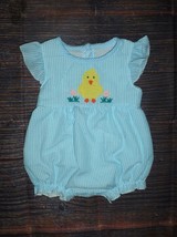 NEW Boutique Easter Chick Baby Girls Seersucker Romper Jumpsuit - £10.86 GBP