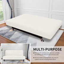 Easy-going 1 Piece Stretch Slipcover for Futon Snow White Stretch New - $9.85
