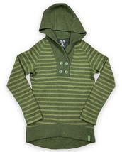Mountain Hardwear Women’s Green Striped Sweater Hooded Pullover Collar W... - £22.55 GBP