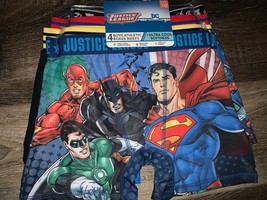 Justice League ~ Boy&#39;s Boxer Briefs 4-Pair Underwear Athletic Stretch ~ ... - £17.27 GBP