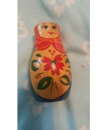 Vintage  Wooden Doll Figurine Hand Painted 2 3/4&quot; Tall - $4.94