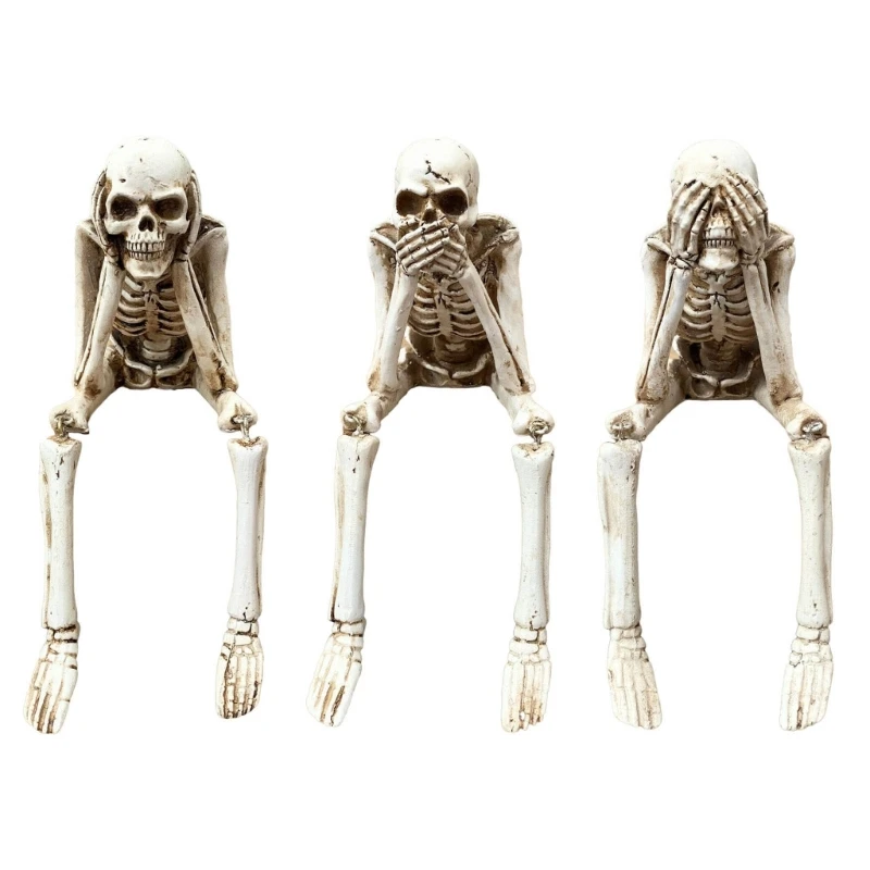 Halloween Skeleton Figure Mini Figurine Halloween Delicate Sculpture Decorative - £20.25 GBP+