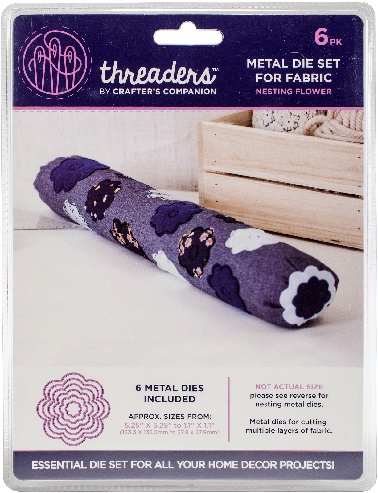 Crafter&#39;S Companion Threaders Metal Fabric Nesting Dies 6Pkg Flower - $30.69