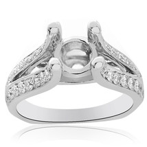 0.65 Carat Diamond Engagement Ring 18K White Gold Split Shank Mount Setting - £1,230.41 GBP