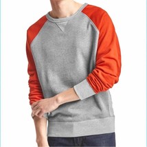 Gap Tri Tone orange and gray vintage retro reglan crewneck sweatshirt Me... - $51.33