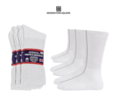 12 Pairs Diabetic Socks White Cushion Cotton Crew Socks for Men Women  - £17.38 GBP