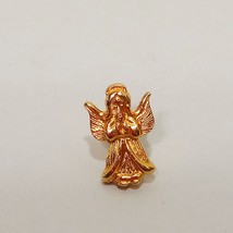 Standing Praying Angel Lapel Pin 5/8&quot; Miniature Vintage Gold Tone - $14.84
