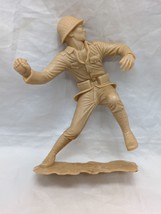 Vintage Asian Soldier Throwing Grenade 5&quot; Plastic Army Men Toy - $14.84