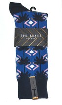 Ted Baker London  Cotton Men&#39;s Navy Palm  Design  Soft Socks One Size Fit All - £11.43 GBP