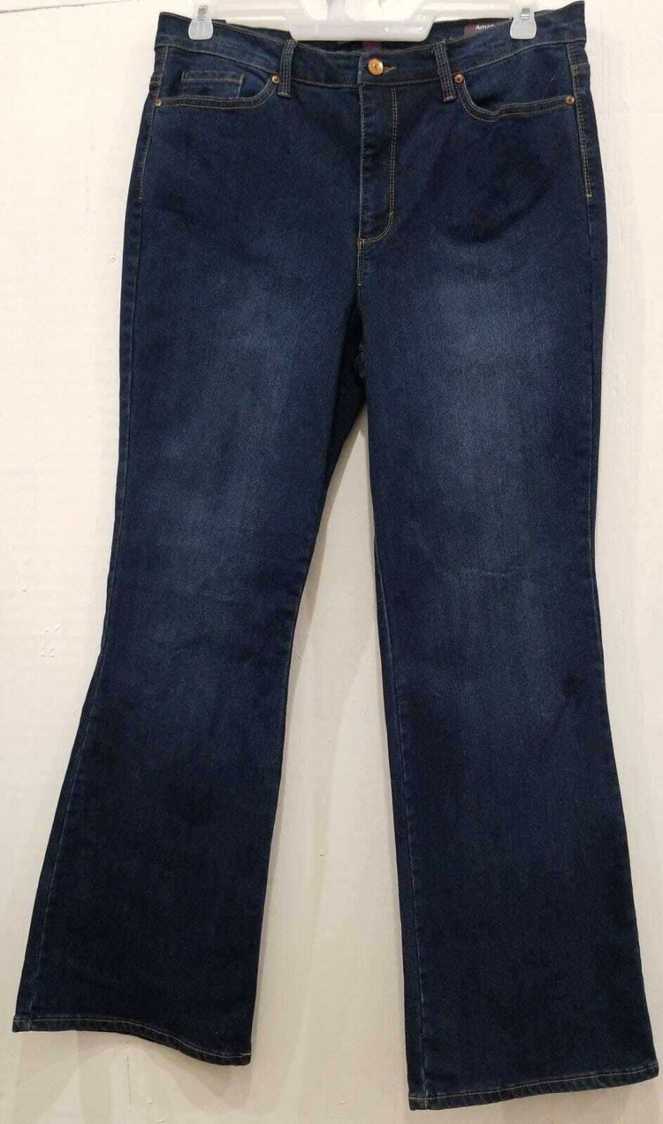 Primary image for Gloria Vanderbilt Women's Amanda Jean Black Dark Wash Size 14(Average)