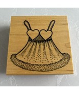 Red Hot Rubber Sexy Heart Negligee New Wood Stamp 3”x3” - $109.61 MXN
