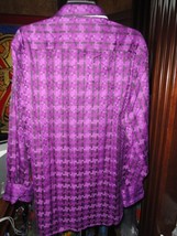 Robert Graham Mens Purple Geometric Button Up Long  Sleeve Shirt Classic Fit XL image 4