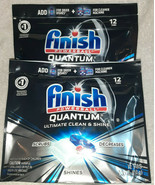 Finish Powerball Quantum 12 Tabs In Pack lot of 2 Dishwasher Tablets - £11.80 GBP