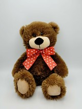 Valentine&#39;s Day Brown Bear Fuzzy Plush Stuffed Toy 16&quot; Animal Adventure Inc - £9.58 GBP