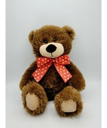 Valentine&#39;s Day Brown Bear Fuzzy Plush Stuffed Toy 16&quot; Animal Adventure Inc - £9.64 GBP