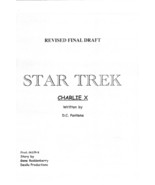 STAR TREK: CHARLIE X by D.C. Fontana 1966 repro TV series script - $21.99