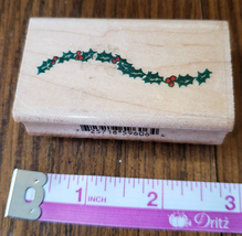 Inkadinkado Christmas Holiday Garland Border Wood Mounted Rubber Stamp - $4.94