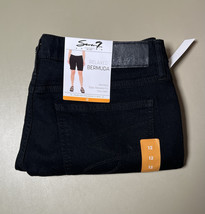 Seven 7 Relaxed Bermuda Mid Rise Fray Hem Women’s 12 Black - $20.79