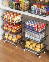 Pantry Storage Cart with  Castors - Elevate Your Kitchen Organization - $65.29