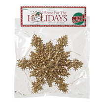 6.5-Inch Glitter Christmas Ornament Set - Gold Snowflakes - $16.21